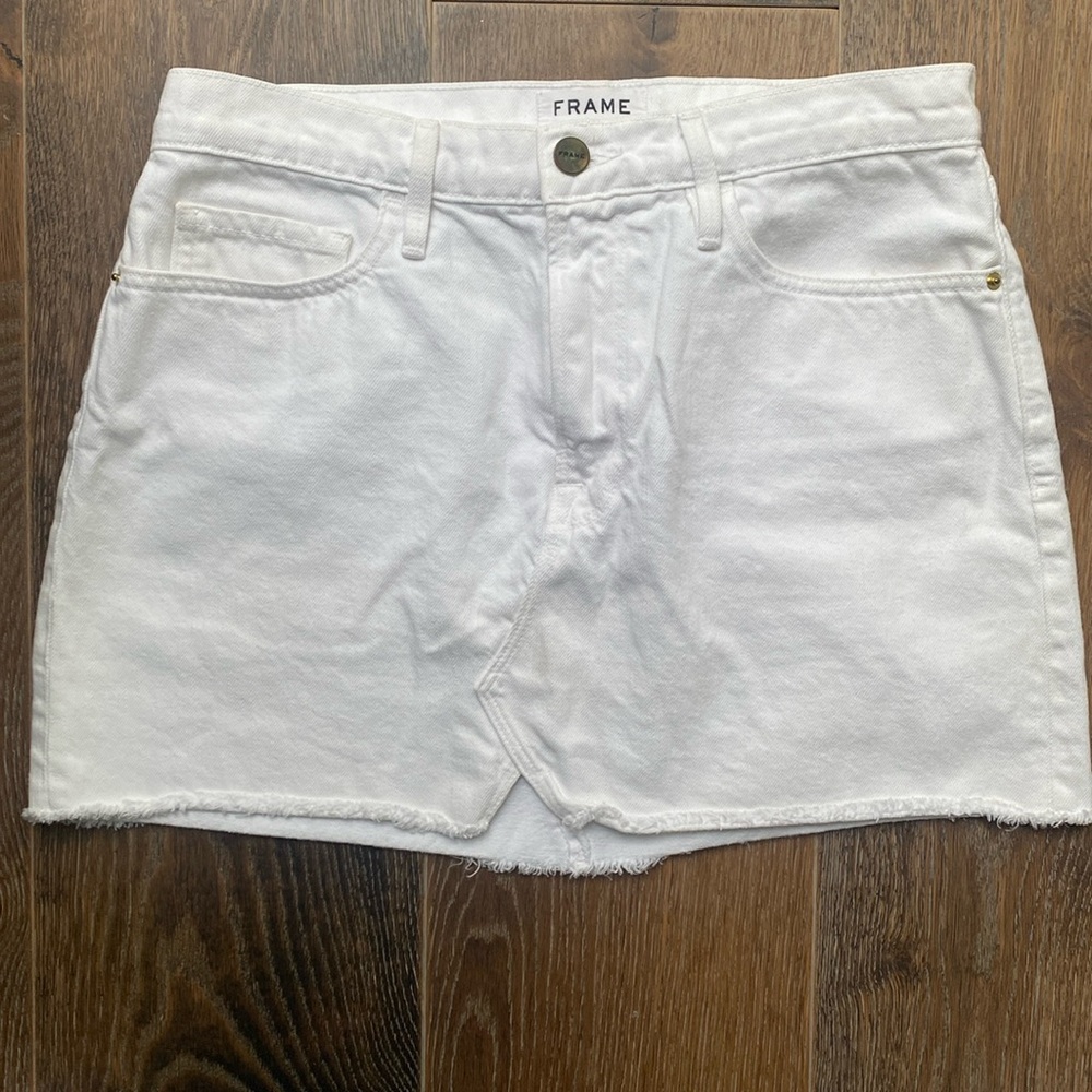 Frame white denim mini skirt - size 27